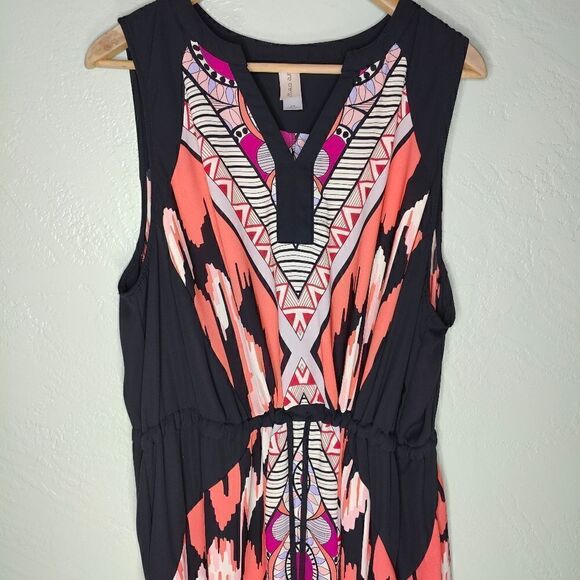 Pure Energy Plus Size Boho Print Maxi Dress - Picture 4 of 15